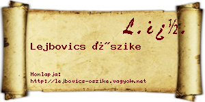 Lejbovics Őszike névjegykártya
